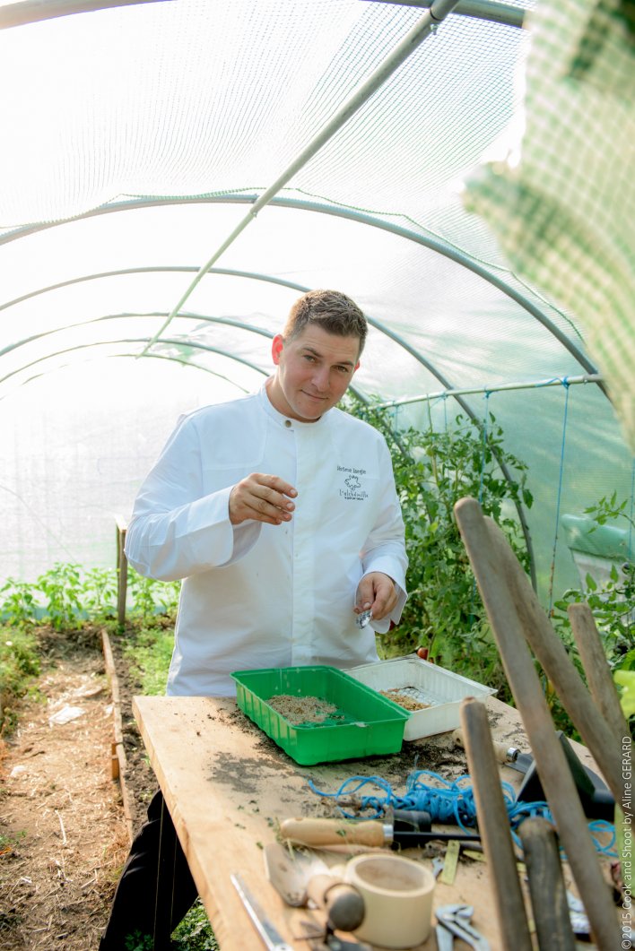 Portrait d'un chef dans sa serre