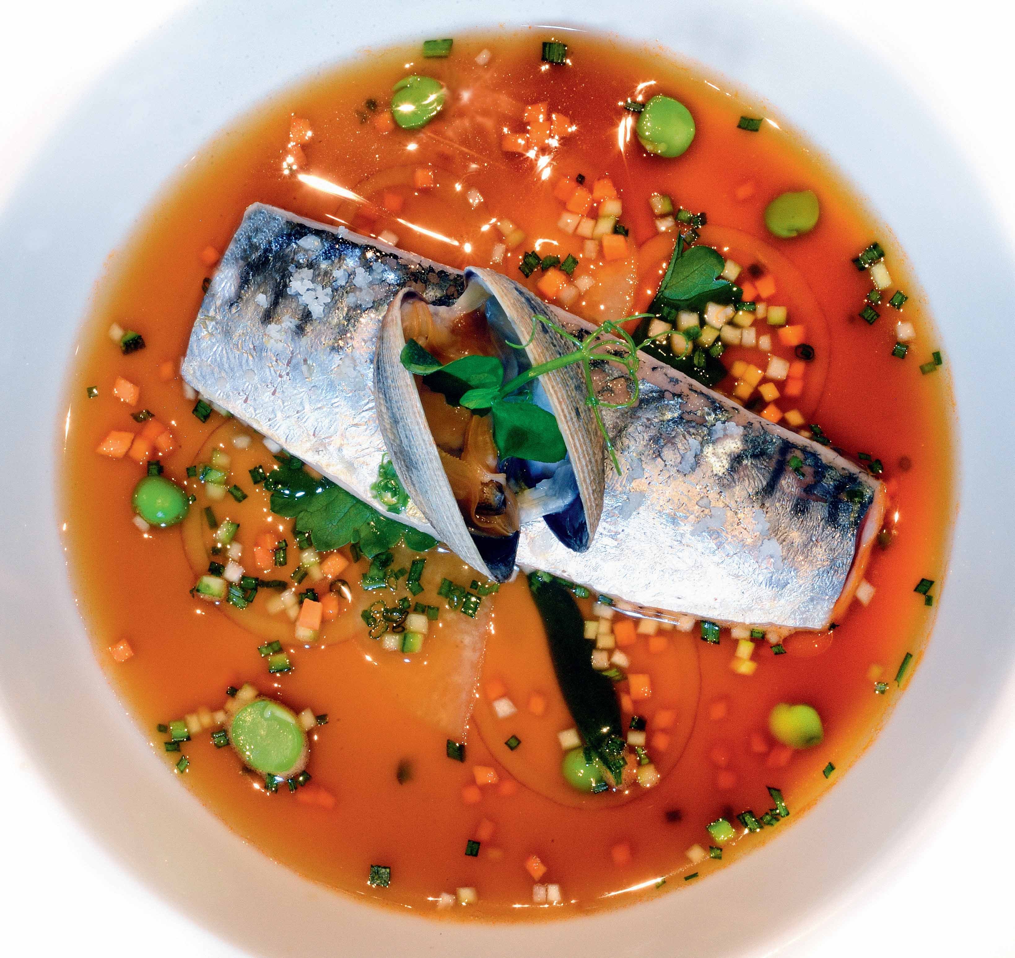 plat de poisson et son bouillon