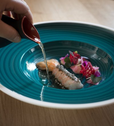 plat de langoustine en bouillon