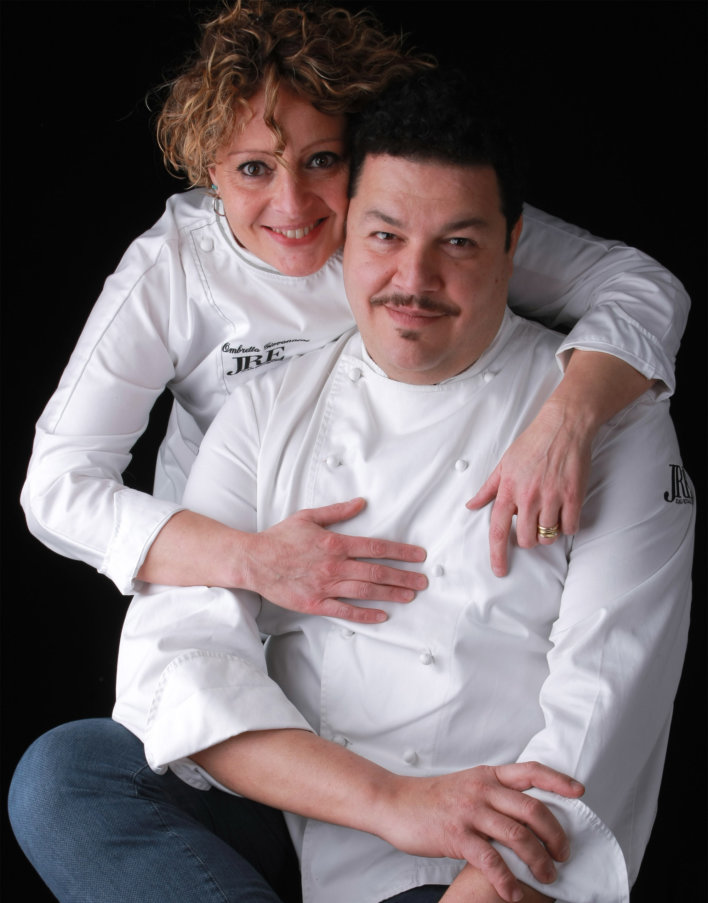 Photo portrait de Filippo Saporito et Ombretta Giovannini, propriétaire et chef du restaurant